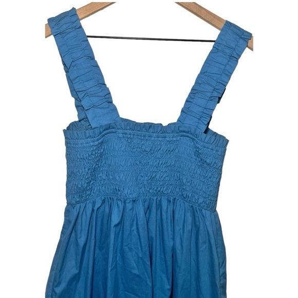 Abercrombie Smocked Bodice Easy Mini Dress Blue XL Petite Sundress - Picture 6 of 8